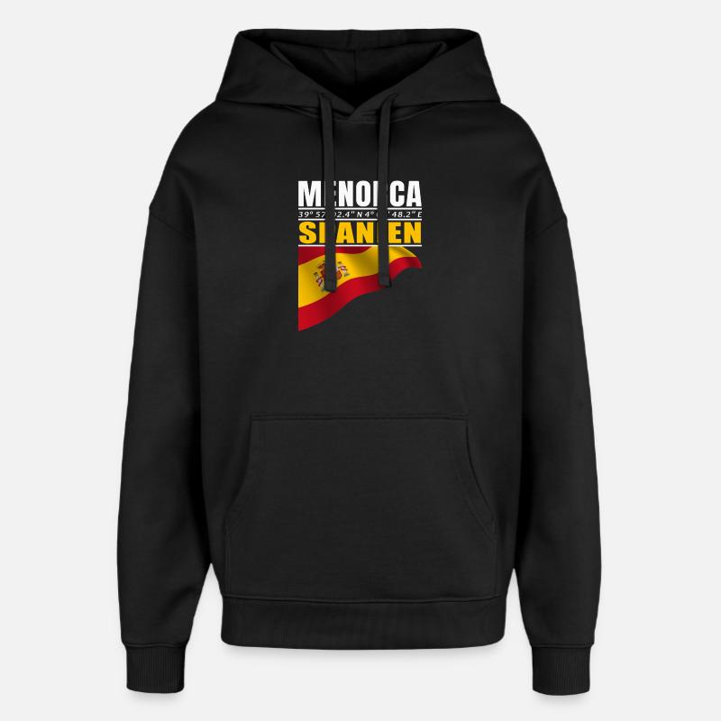 Minorque - Sweat à capuche unisexe Stanley/Stella Oversized - noir