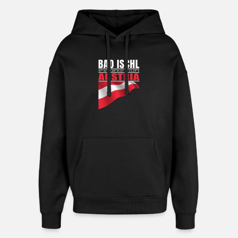 Bad Ischl - Sweat à capuche unisexe Stanley/Stella Oversized - noir