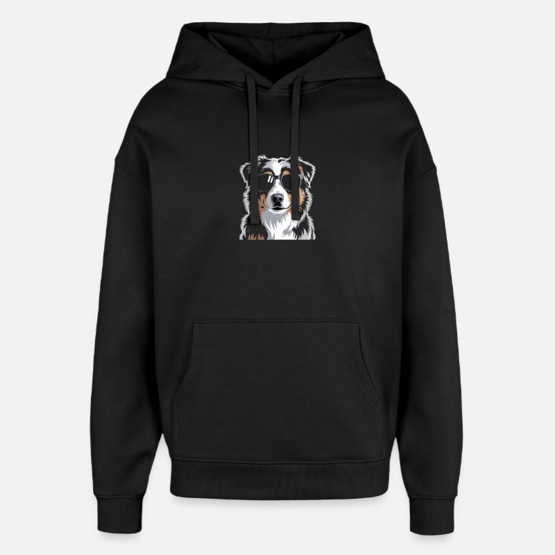 Berger australien - Sweat à capuche unisexe Stanley/Stella Oversized - noir