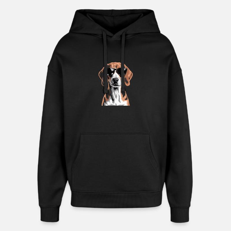 Foxhound anglais - Sweat à capuche unisexe Stanley/Stella Oversized - noir