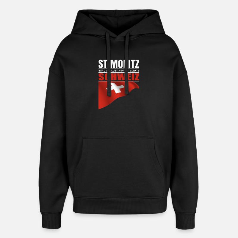 St. Moritz - Oversized Unisex Hoodie von Stanley/Stella - Schwarz