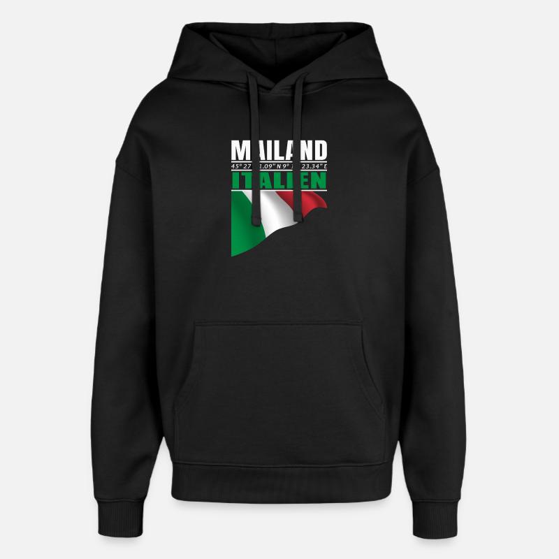 Mailand - Oversized Unisex Hoodie von Stanley/Stella - Schwarz