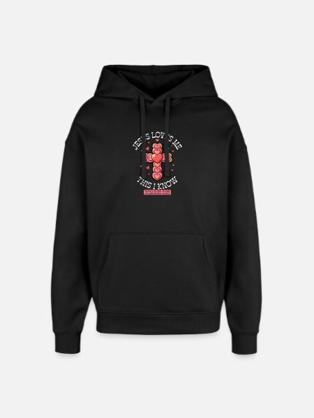 Cœurs croisés Jésus m’aime - Sweat à capuche unisexe Stanley/Stella Oversized - noir