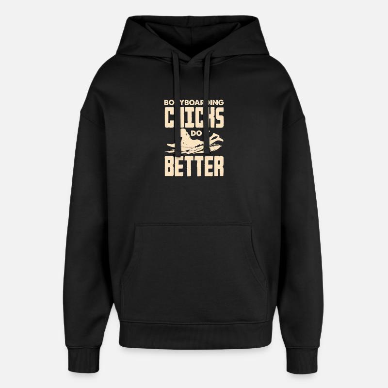 Surfeur Surfeur Bodyboarder - Sweat à capuche unisexe Stanley/Stella Oversized - noir