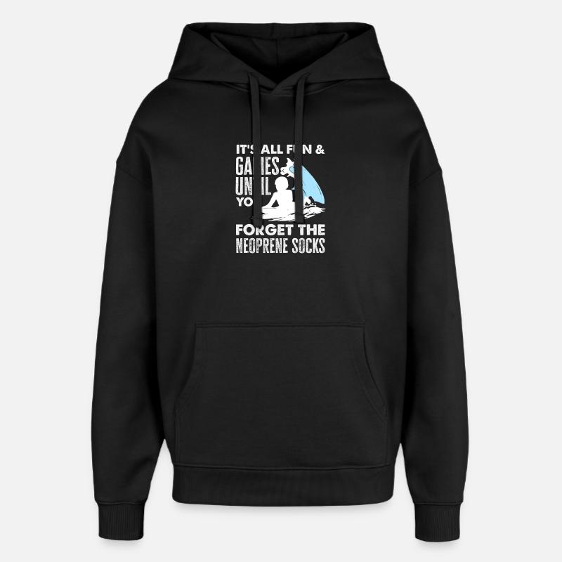 Surfeur Surfeur Bodyboarder - Sweat à capuche unisexe Stanley/Stella Oversized - noir