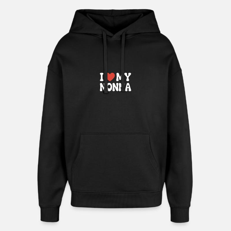 J’aime ma nonna - Sweat à capuche unisexe Stanley/Stella Oversized - noir