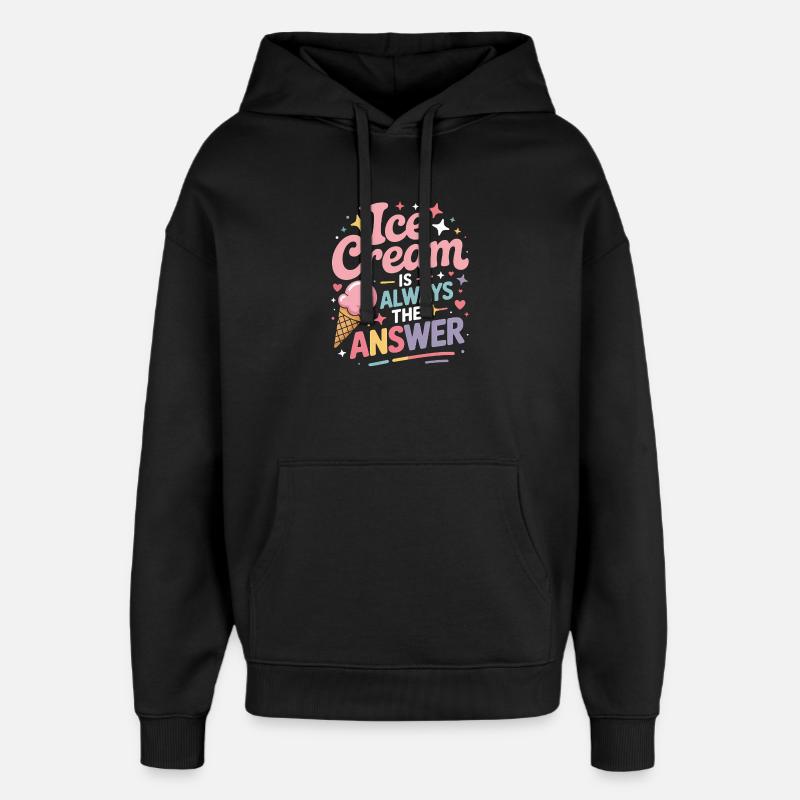 eiscreme Sprüche Eis Lustiges Kayak Geschenk - Oversized Unisex Hoodie von Stanley/Stella - Schwarz