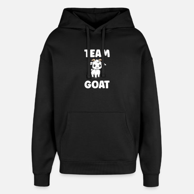 Team Goat Illustration Mignon - Sweat à capuche unisexe Stanley/Stella Oversized - noir