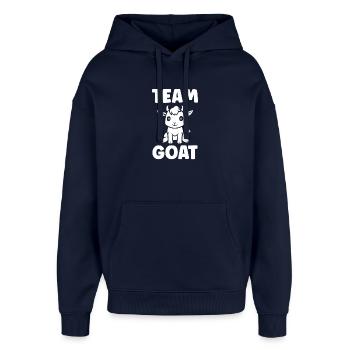 Equipe Cabri Team Ziege - Oversized Unisex Hoodie von Stanley/Stella - Navy - Vorne - AI Model Female 172 light (172cm) & AI Model Male 185 light (185cm)