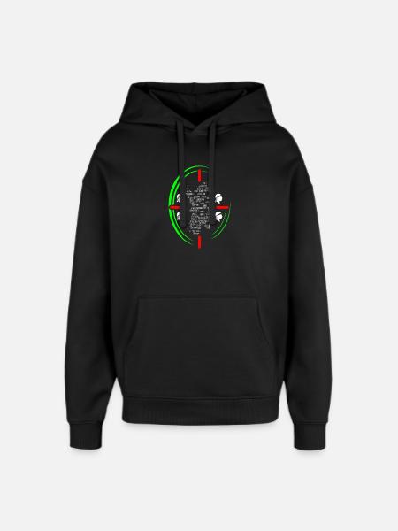 Quattro mori souvenir t-shirt Sardinia with map - Oversized Unisex Hoodie by Stanley/Stella - black