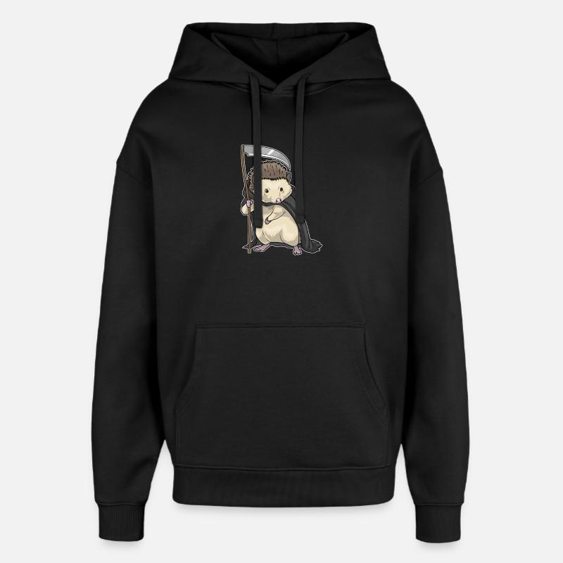 Hérisson Halloween Faucheuse - Sweat à capuche unisexe Stanley/Stella Oversized - noir