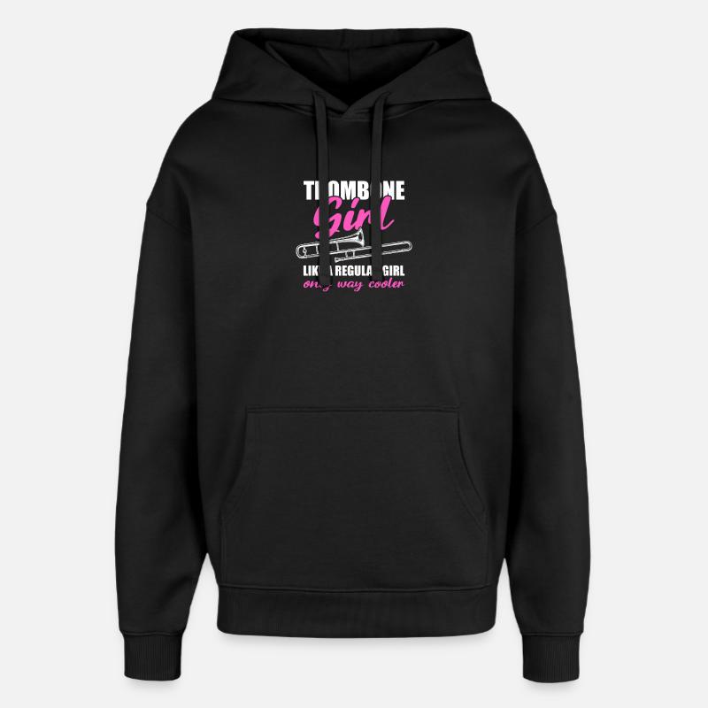 Fille tromboniste Tromboniste - Sweat à capuche unisexe Stanley/Stella Oversized - noir