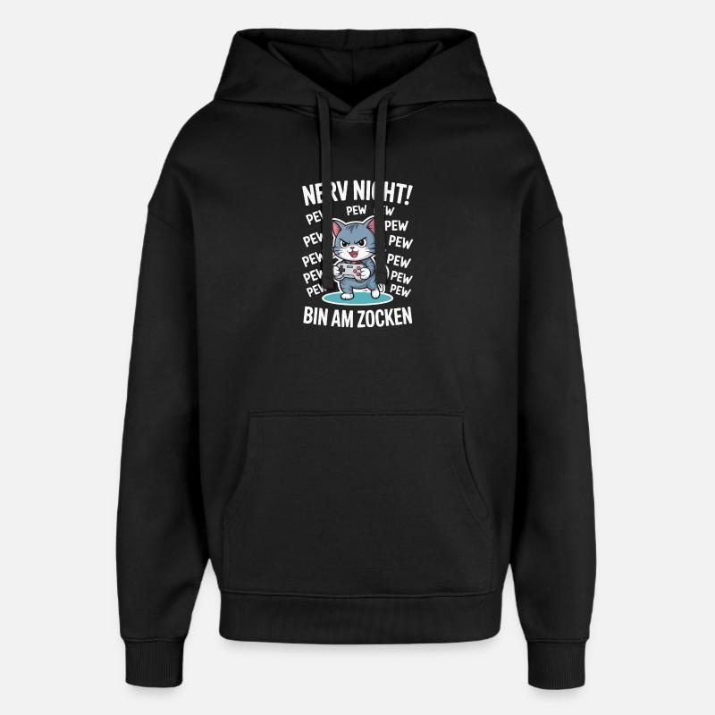 Courage Not I Gaming Cat Design - Sweat à capuche unisexe Stanley/Stella Oversized - noir