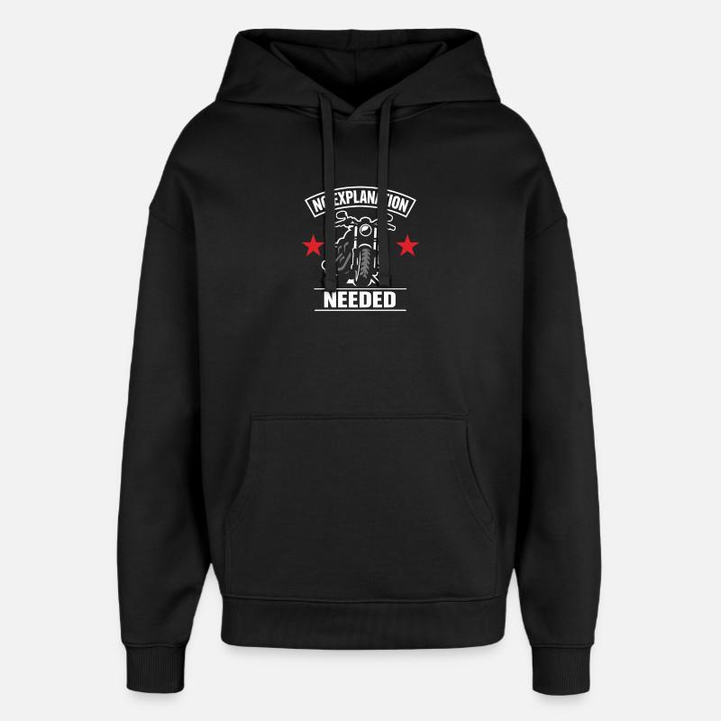 Why we ride motorcycles, - Oversized Unisex Hoodie by Stanley/Stella - black