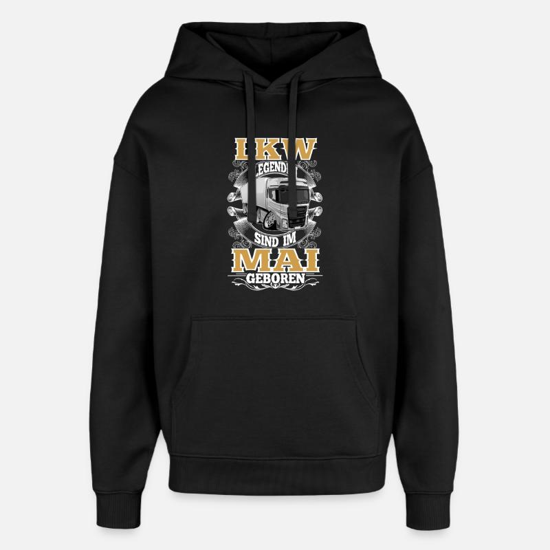 Anniversaire du chauffeur routier : mai - Sweat à capuche unisexe Stanley/Stella Oversized - noir