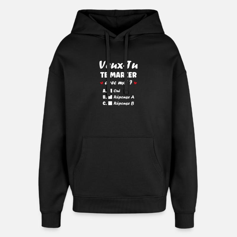 Interactive Wedding Proposal - Oversized Unisex Hoodie by Stanley/Stella - black
