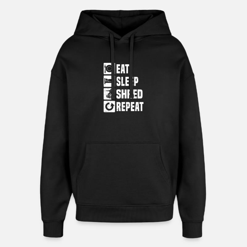 Message de snowboard clair - Sweat à capuche unisexe Stanley/Stella Oversized - noir