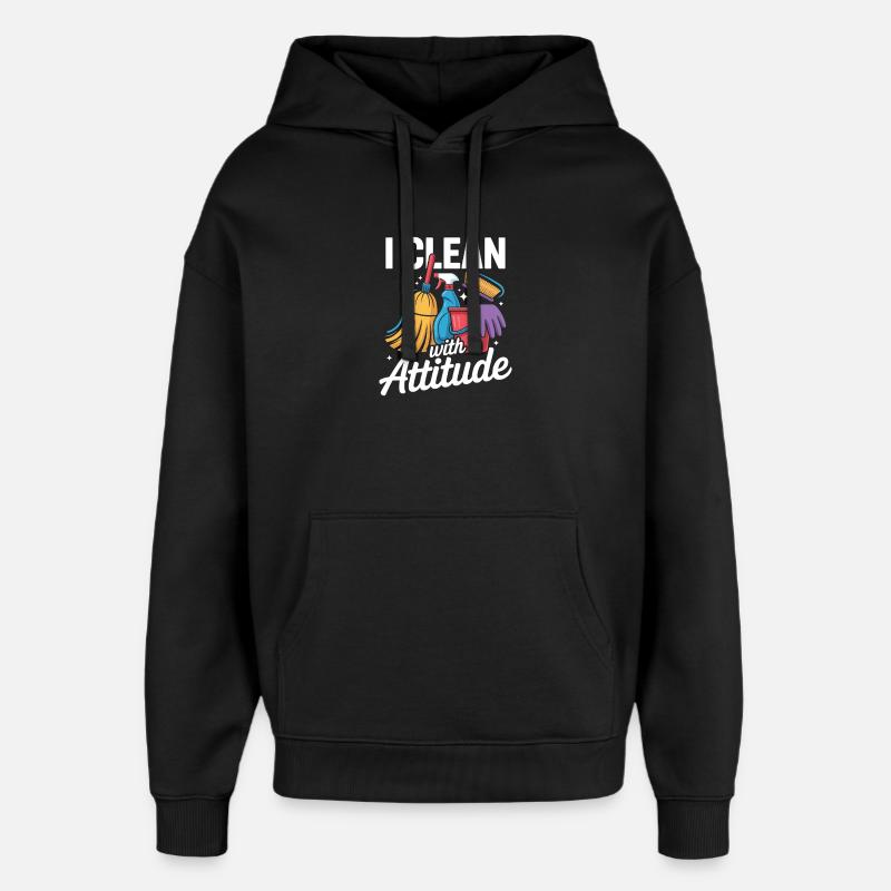 Motif de l’équipe de nettoyage - Sweat à capuche unisexe Stanley/Stella Oversized - noir