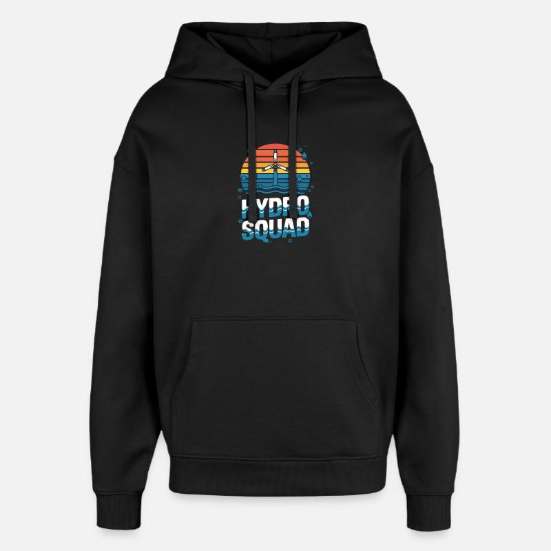 Hydro Squad Hydropower Team Renewable Energy - Oversized Unisex Hoodie by Stanley/Stella - black