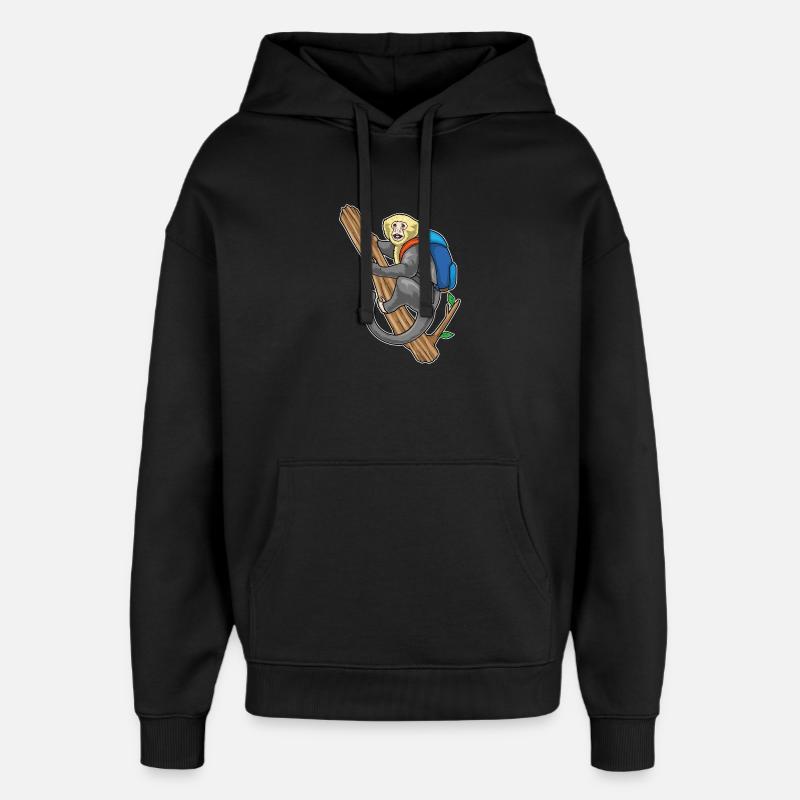 Monkey Student Backpack School - Oversized Unisex Hoodie by Stanley/Stella - black