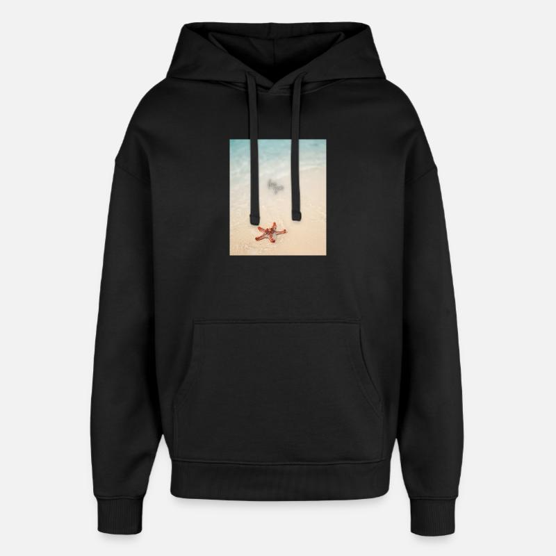 Liebe am Strand und Seesterne - Oversized Unisex Hoodie von Stanley/Stella - Schwarz