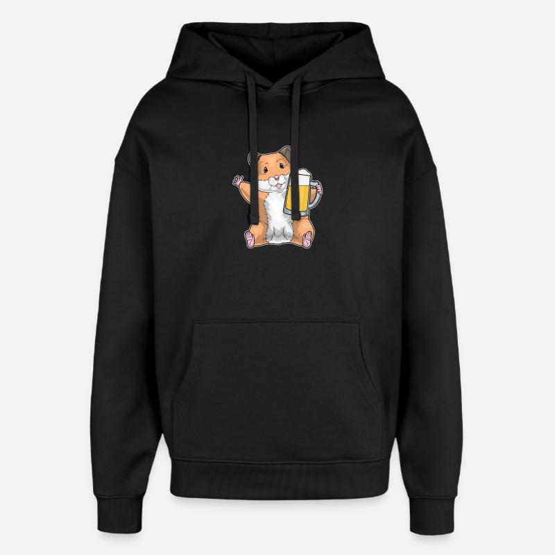 Hamster Bier - Oversized Unisex Hoodie von Stanley/Stella - Schwarz