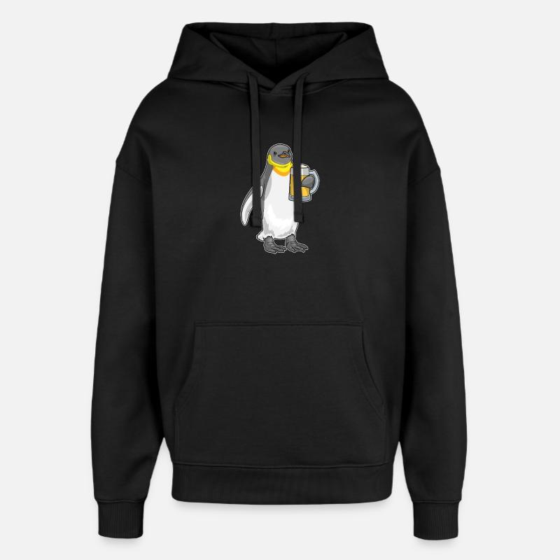 Bière Penguin - Sweat à capuche unisexe Stanley/Stella Oversized - noir