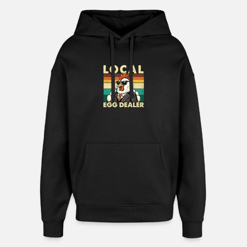 Lokaler Eierhändler Hähnchen-Oster-Bauernspaß - Oversized Unisex Hoodie von Stanley/Stella - Schwarz