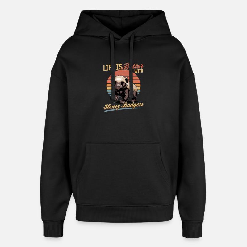 Funny Honey Badger - Oversized Unisex Hoodie von Stanley/Stella - Schwarz
