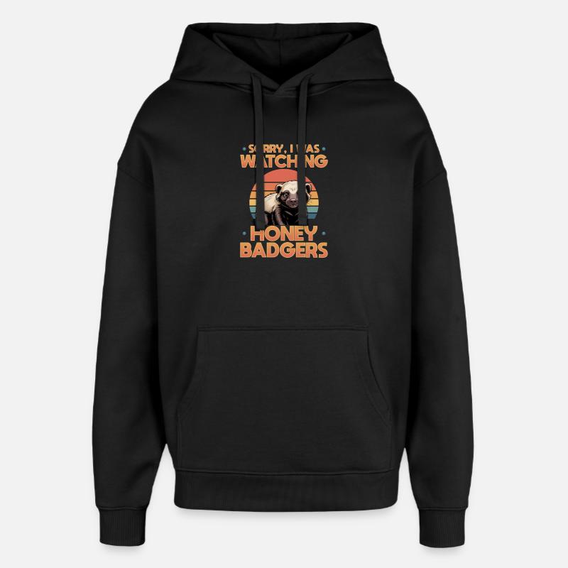 Blaireau drôle - Sweat à capuche unisexe Stanley/Stella Oversized - noir