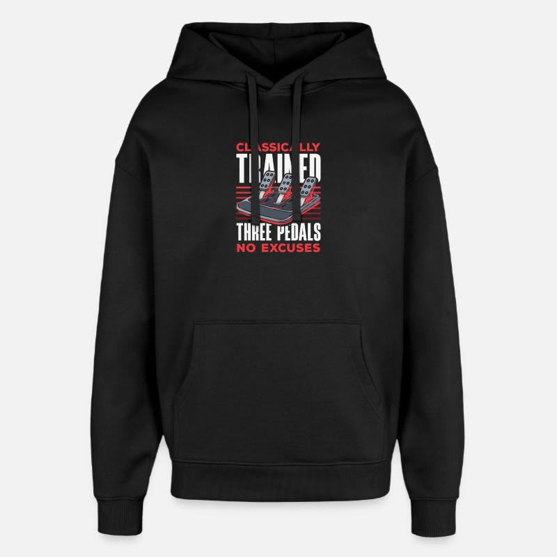 Manuelles Auto, Klassisch Ausgebildeter - Oversized Unisex Hoodie von Stanley/Stella - Schwarz