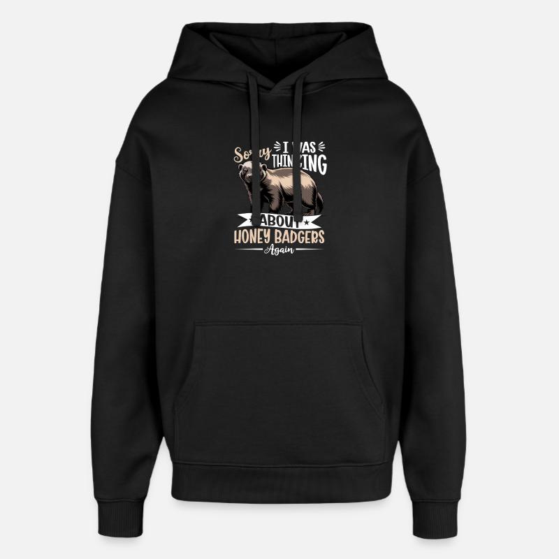 Blaireau drôle - Sweat à capuche unisexe Stanley/Stella Oversized - noir