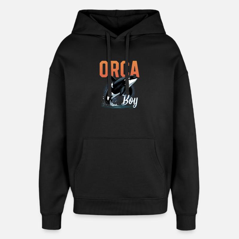 Orca drôle - Sweat à capuche unisexe Stanley/Stella Oversized - noir