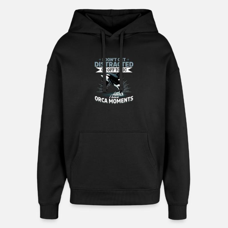 Orca drôle - Sweat à capuche unisexe Stanley/Stella Oversized - noir