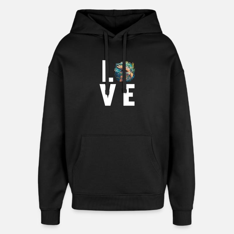 Saumon Saumon - Sweat à capuche unisexe Stanley/Stella Oversized - noir
