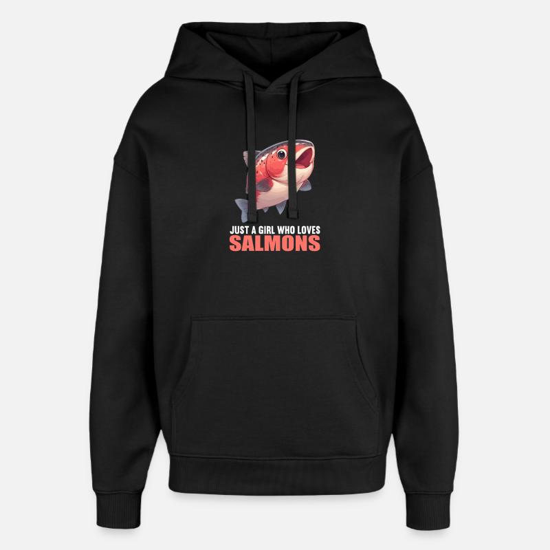 Saumon Saumon - Sweat à capuche unisexe Stanley/Stella Oversized - noir