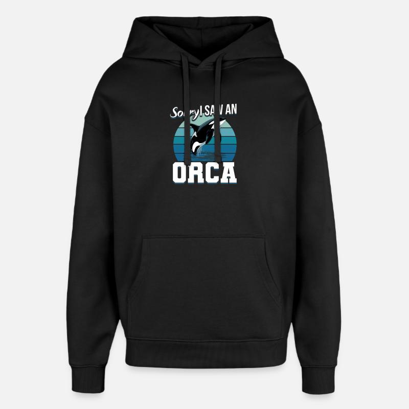 Orca drôle - Sweat à capuche unisexe Stanley/Stella Oversized - noir