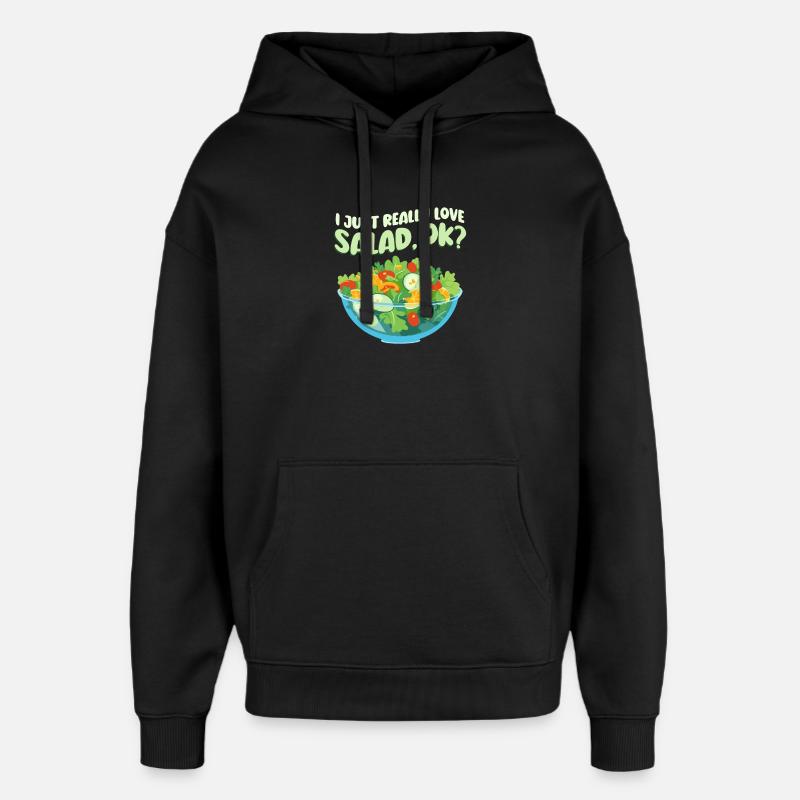 J’adore la salade - Sweat à capuche unisexe Stanley/Stella Oversized - noir