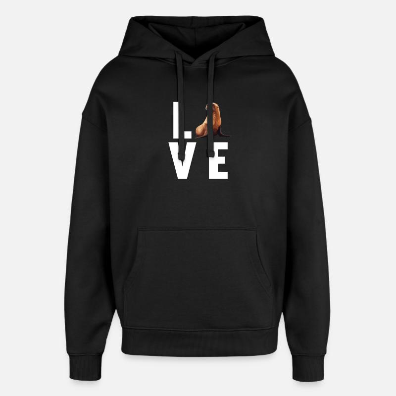 Seelöwen Seelöwe - Oversized Unisex Hoodie von Stanley/Stella - Schwarz