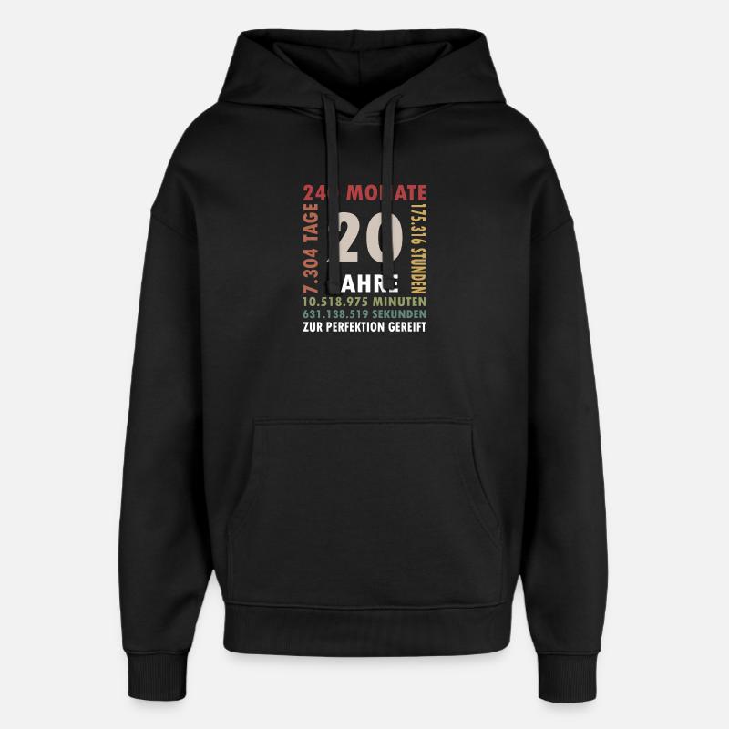Vingt ans de Jubilee Graphic - Sweat à capuche unisexe Stanley/Stella Oversized - noir