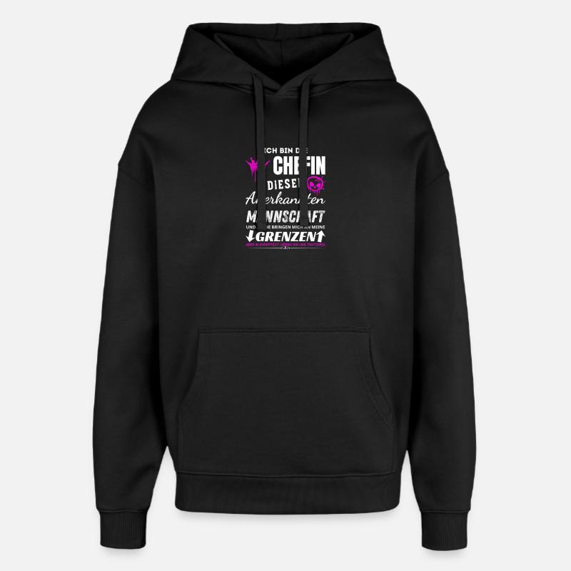 Cadeaux de chef d’équipe reconnus - Sweat à capuche unisexe Stanley/Stella Oversized - noir