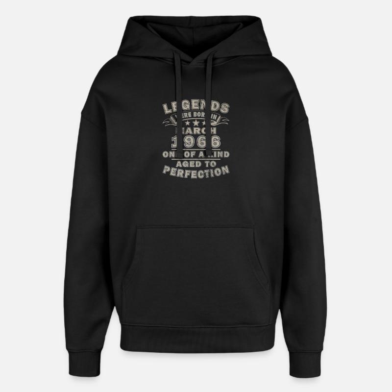 Mars 1966 - Sweat à capuche unisexe Stanley/Stella Oversized - noir