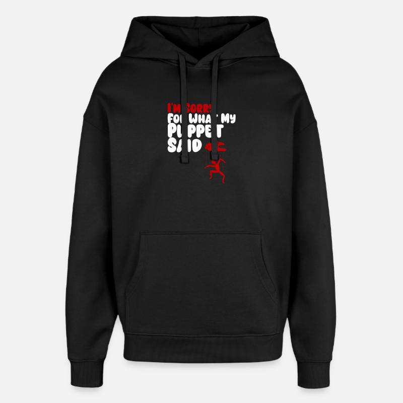 Puppet Confession on Strings - Oversized Unisex Hoodie by Stanley/Stella - black