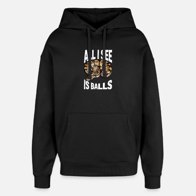 Königspython Schlangen Liebhaber Terrarium Python - Oversized Unisex Hoodie von Stanley/Stella - Schwarz