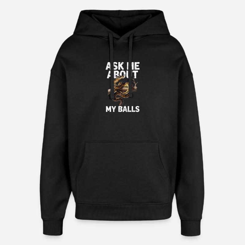 Königspython Schlangen Liebhaber Terrarium Python - Oversized Unisex Hoodie von Stanley/Stella - Schwarz
