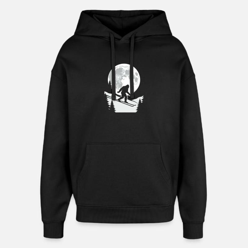 Bigfoot Skier Moon - Huppari unisex Stanley/Stella Oversized - musta