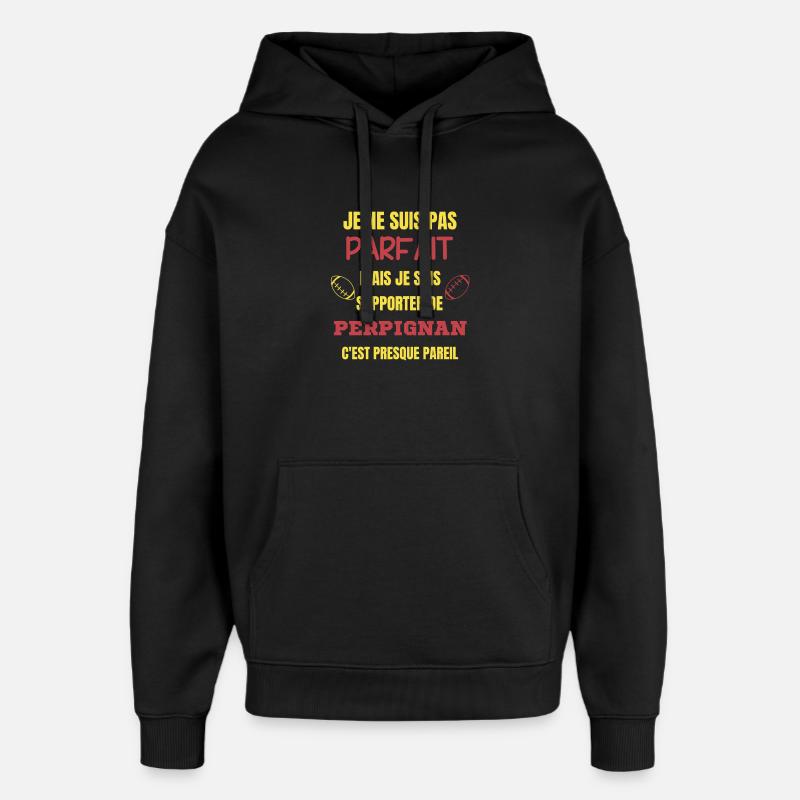 Supporter Rugby Perpignan Humour - Sweat à capuche unisexe Stanley/Stella Oversized - noir
