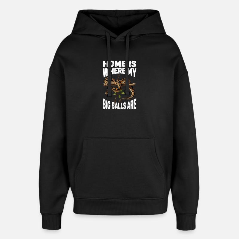 Königspython Schlangen Liebhaber Terrarium Python - Oversized Unisex Hoodie von Stanley/Stella - Schwarz