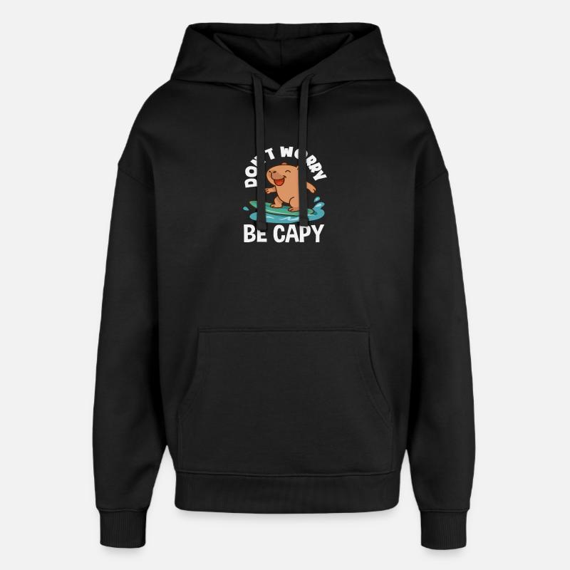 Capybaras Animal mignon et drôle - Sweat à capuche unisexe Stanley/Stella Oversized - noir