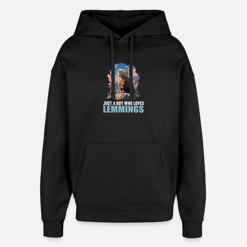 Lemmings Lemming - Sweat à capuche unisexe Stanley/Stella Oversized - noir